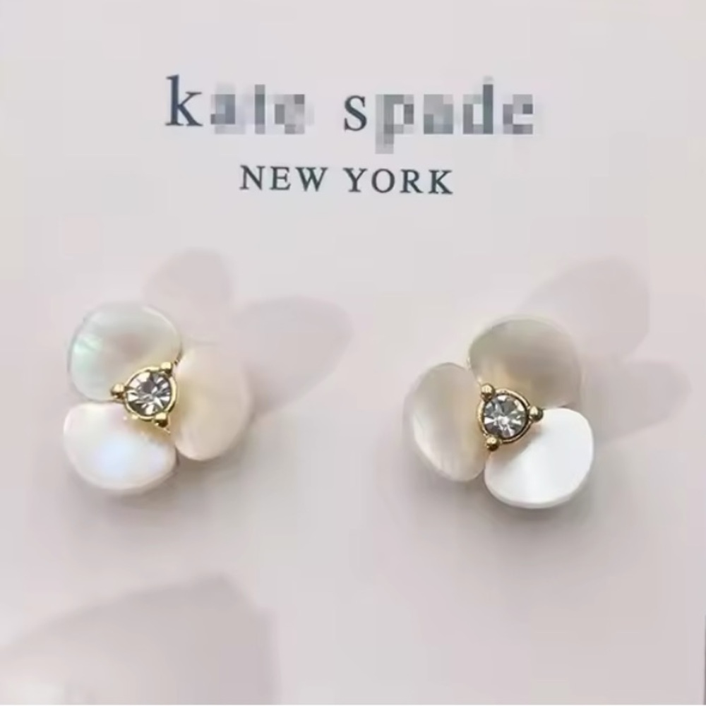 Kate Spade New York ♠️ Small Disco Pansy pearl earrings 🪩 🌺🕺 - Picture 6 of 6